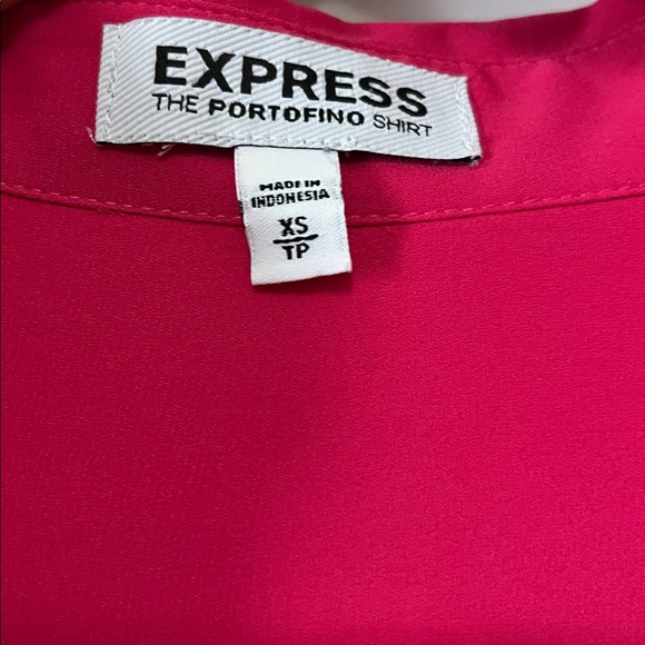 Express The Portofino Shirt bright pink button down shirt long sleeve Sz XS - Picture 2 of 9
